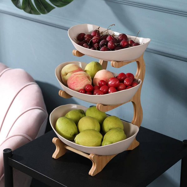 2/3-Tier Fruit & Snack Serving Stand – Modern Plastic Dessert & Candy Tray
