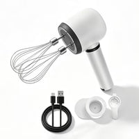 USB Rechargeable Electric Hand Blender – 3-Speed Portable Hand Whisk with 2 Stainless Steel Beaters