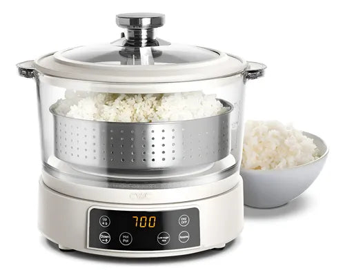 2026 Glass Mini Low Carb Rice Cooker – 2-Cup Capacity with Auto Lift Filter