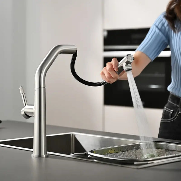 VGX Dual Spout Pull-Out Kitchen Faucet – Stainless Steel Drinking Water Mixer Tap