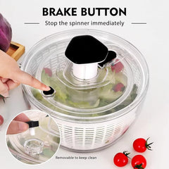 LMETJMA 6.3QT Salad Spinner – Large One-Hand Press Lettuce & Vegetable Dryer
