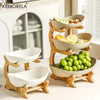 2/3-Tier Fruit & Snack Serving Stand – Modern Plastic Dessert & Candy Tray