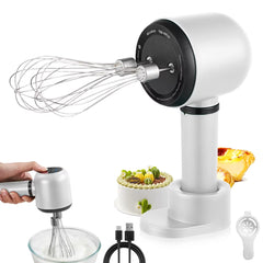 USB Rechargeable Electric Hand Blender – 3-Speed Portable Hand Whisk with 2 Stainless Steel Beaters