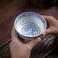 Jingdezhen Blue & White Dragon Porcelain Rice Bowl – Ceramic Ramen & Soup Bowl