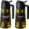 470ml 2-in-1 Olive Oil Sprayer & Dispenser – Glass Cooking Oil Spray Bottle