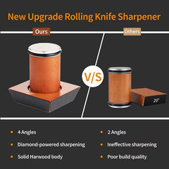 Wooden Rolling Knife Sharpener Kit – 4-Angle Diamond Knife Sharpening System