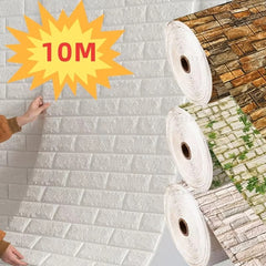 3D Self-Adhesive Foam Brick Wallpaper