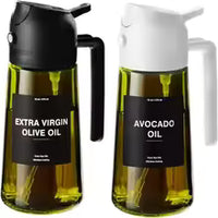 470ml 2-in-1 Olive Oil Sprayer & Dispenser – Glass Cooking Oil Spray Bottle