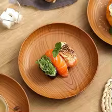 Japanese Style Wood Grain Serving Tray – Rectangular PP Tea & Food Tray