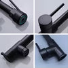 DQOK Black Pull-Down Kitchen Faucet – Hot & Cold Dual Spout Mixer Tap
