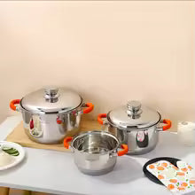 16PCS Stainless Steel Cookware Set – Nonstick Pots & Pans for Induction Cooktops