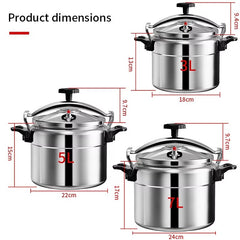 3L/5L/7L Heavy-Duty Aluminum Pressure Cooker – Explosion-Proof Gas Cooking Pot
