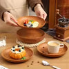 Japanese Style Wood Grain Serving Tray – Rectangular PP Tea & Food Tray