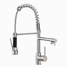 DQOK Black Pull-Down Kitchen Faucet – Hot & Cold Dual Spout Mixer Tap