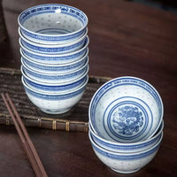 Jingdezhen Blue & White Dragon Porcelain Rice Bowl – Ceramic Ramen & Soup Bowl