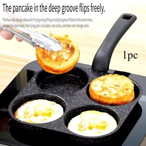 4-Cup Nonstick Frying Pan – Egg & Pancake Breakfast Maker for Gas & Induction Cooktops
