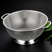 Stainless Steel Colander with Handles – Heavy-Duty Draining Basket for Fruits & Vegetables