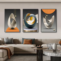 3PCS Modern Geometric Canvas Wall Art