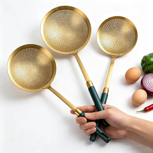 304 Stainless Steel Skimmer Strainer – Multipurpose Frying & Draining Spoon