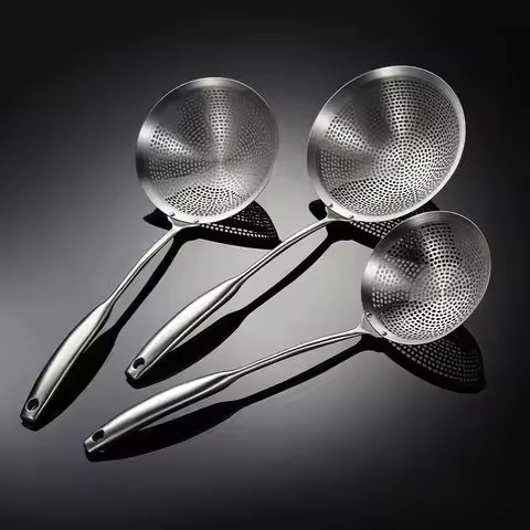 304 Stainless Steel Skimmer Strainer – Multipurpose Frying & Draining Spoon