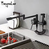 Solid Brass Deck-Mounted Kitchen Faucet with Spray Gun – Double-Jointed Hot & Cold Water Tap