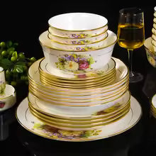 Jingdezhen Bone China Dinnerware Set – Ceramic Plates, Bowls & Soup Spoons