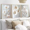 Nordic Beige Peony Canvas Wall Art