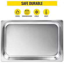 SucceBuy Stainless Steel Chafing Dish – 8.5L–20L Buffet Food Warmer with Gastronorm Pan