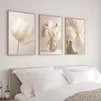 Nordic Beige Peony Canvas Wall Art