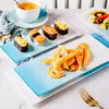 Nordic Gradient Blue Ceramic Dinnerware Set – Plates, Bowls, Cups & Serving Trays