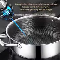 410 Stainless Steel Honeycomb Nonstick Soup Pot with Lid – Induction & Gas Compatible