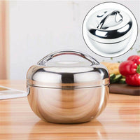 Insulated Stainless Steel Lunch Box with Circular Lid – Portable Food Container